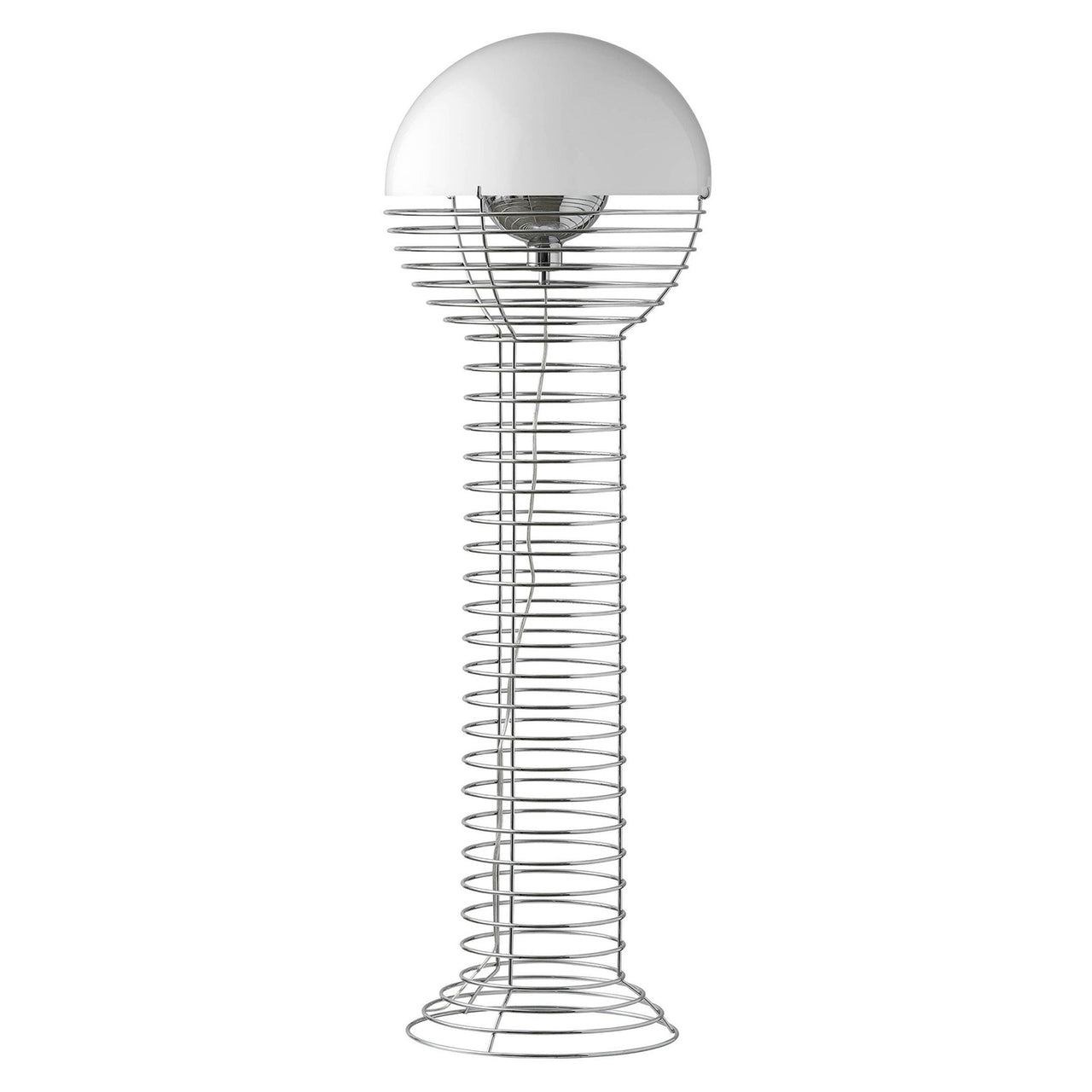 Wire Floor Lamp: Chrome + White