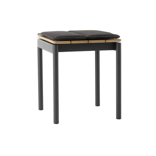 Ville AV47 Outdoor Stacking Footstool: Warm Black + With Heritage Char Seat Pad