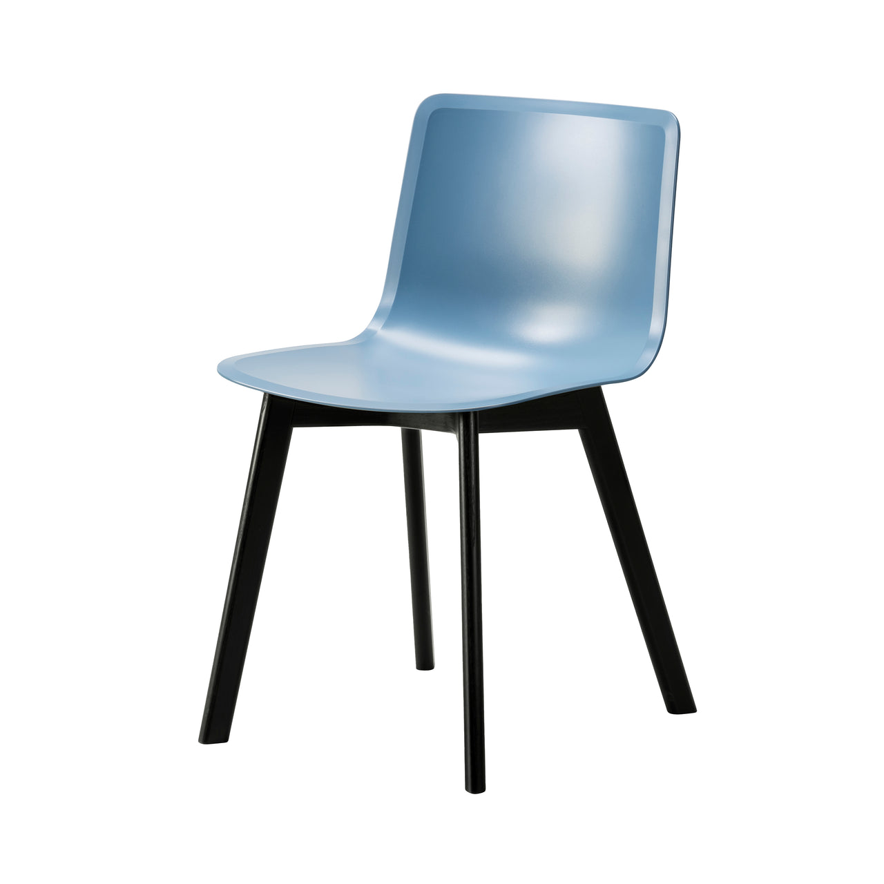 Pato Wood Base Chair: Storm + Black Lacquered