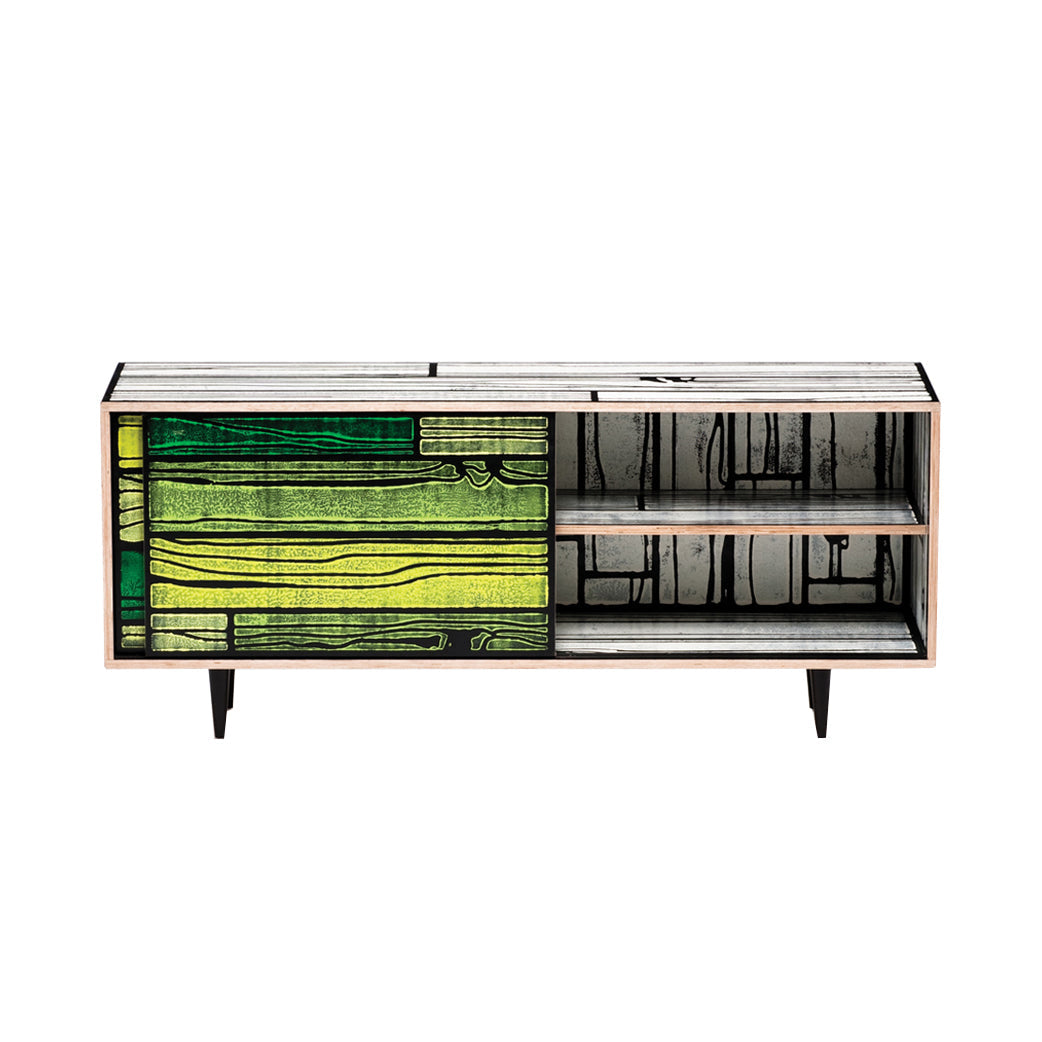 Wrongwoods Low Cabinet: White + Green