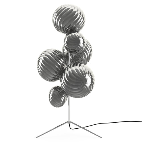 Whirl Floor Chandelier: Silver + Silver