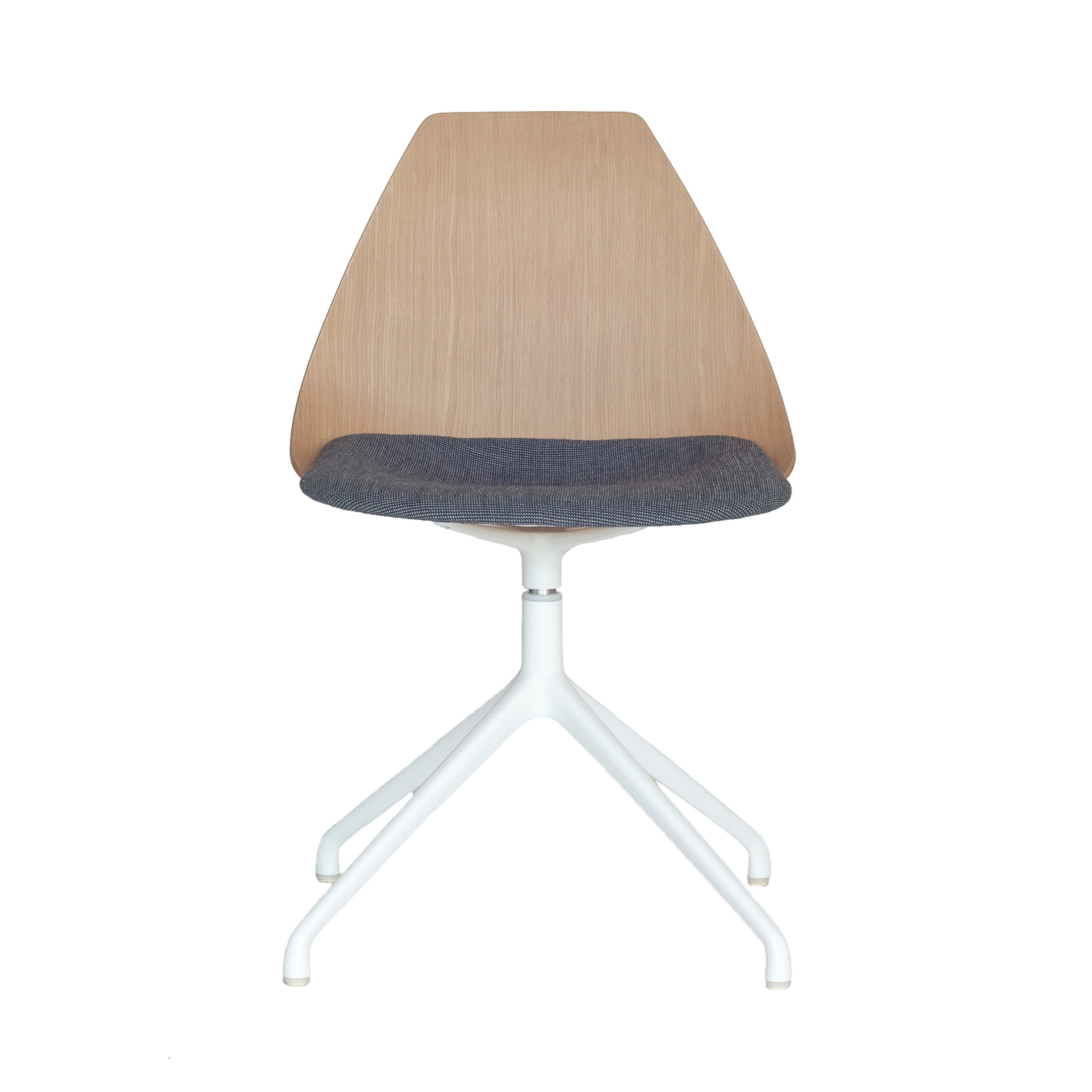 Ziba Chair: Oak + White + Grey