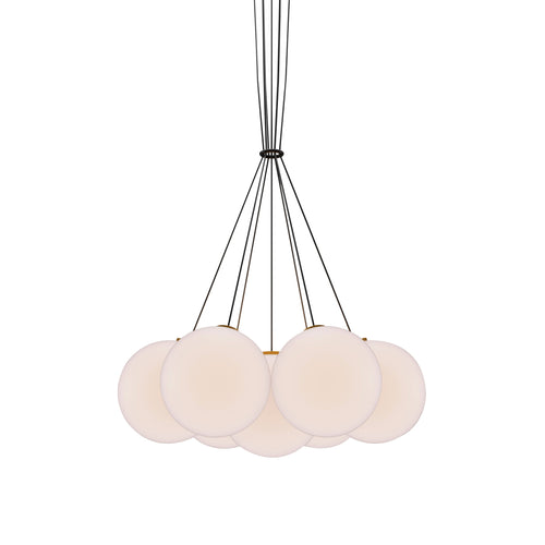 Glass 120. 07R Chandelier: Brushed Brass