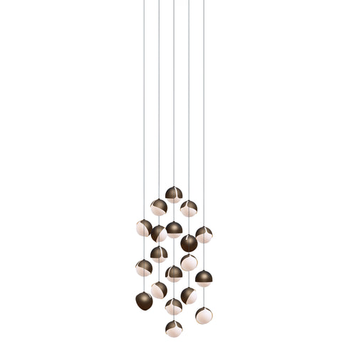 Ohm. 19 Chandelier: Brushed Bronze + Black