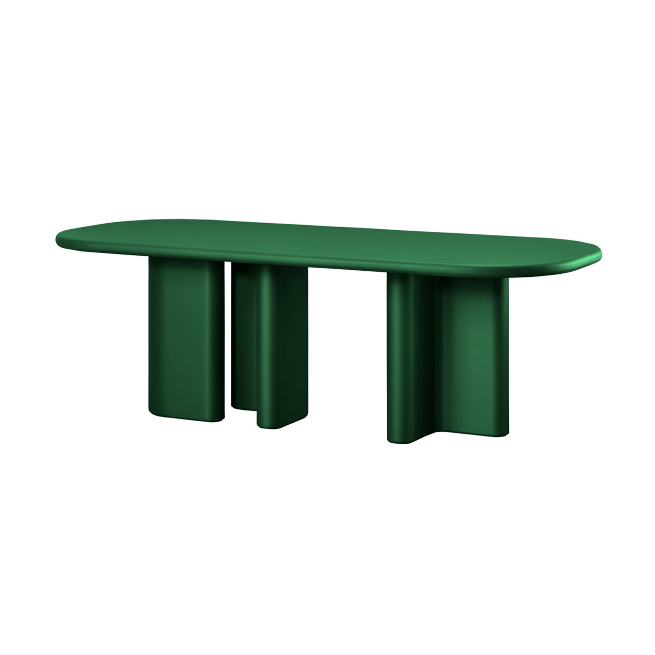 Bonbon 3 Rectangular Dining Table: Medium + Lacquered Pine + Lacquered Pine
