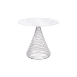 Cono Table with Stone Top: White