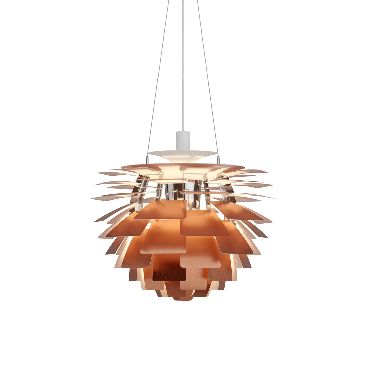 PH Artichoke Pendant: Medium + Copper + White