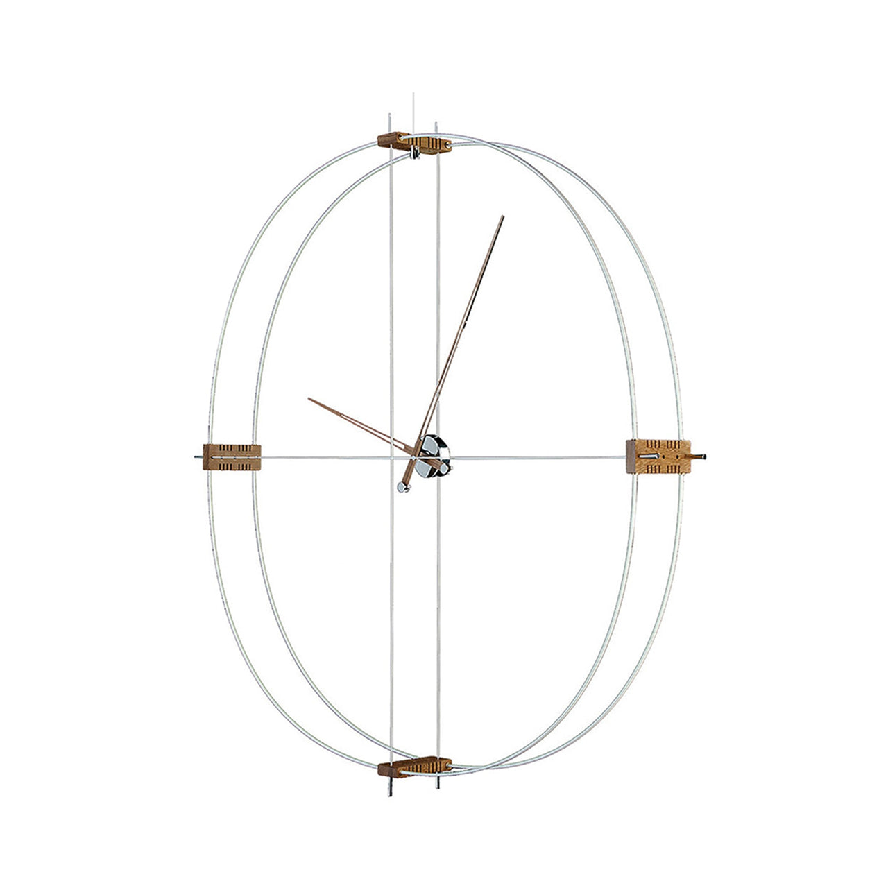 Delmori Wall Clock: White + Chromed Brass