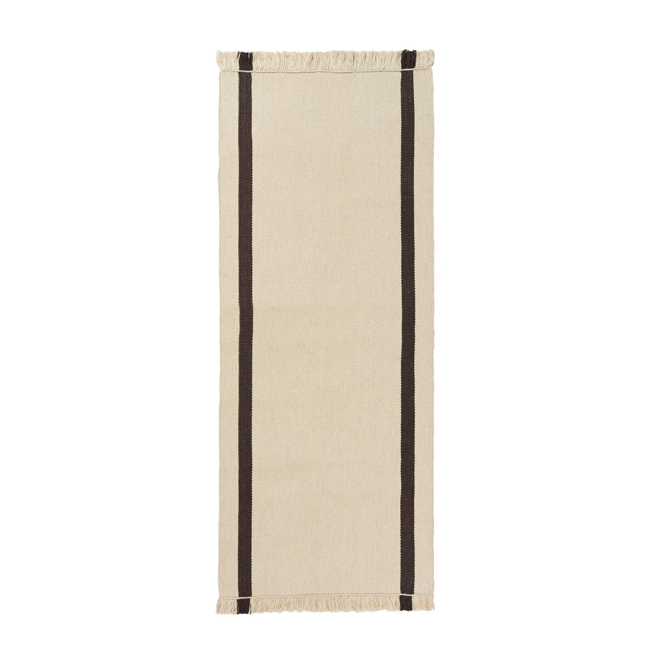 Calm Kelim Runner: Off-White + Coffee