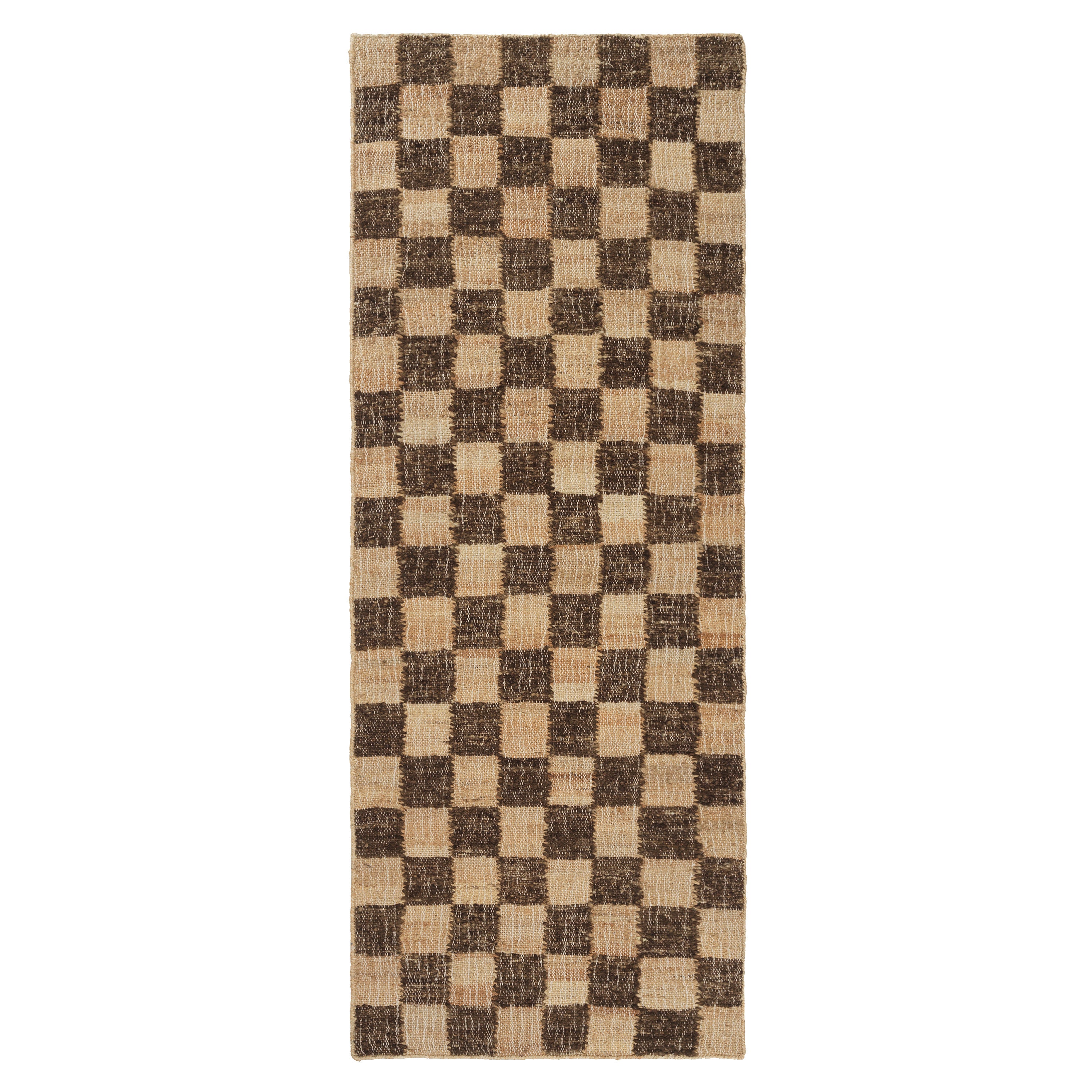 Check Wool Jute Runner: Coffee + Natural