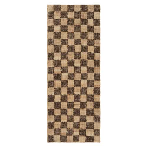 Check Wool Jute Runner: Coffee + Natural