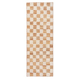 Check Wool Jute Runner: Off-white + Natural