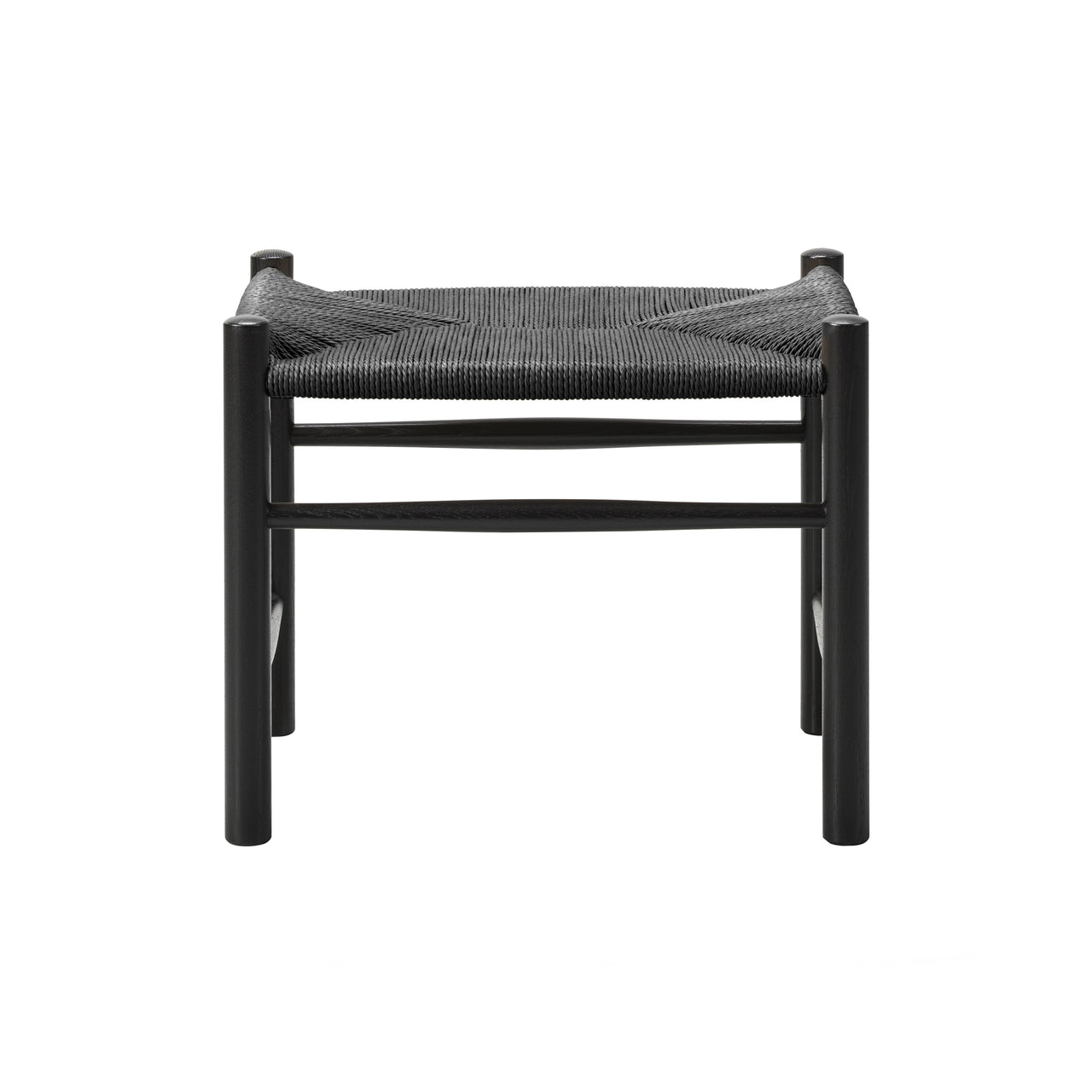 Wegner J16 Stool: Black + Black Lacquered Oak