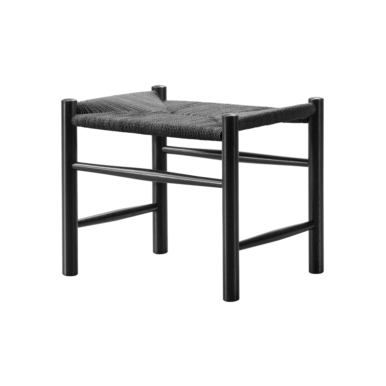 Wegner J16 Stool: Black + Black Lacquered Oak