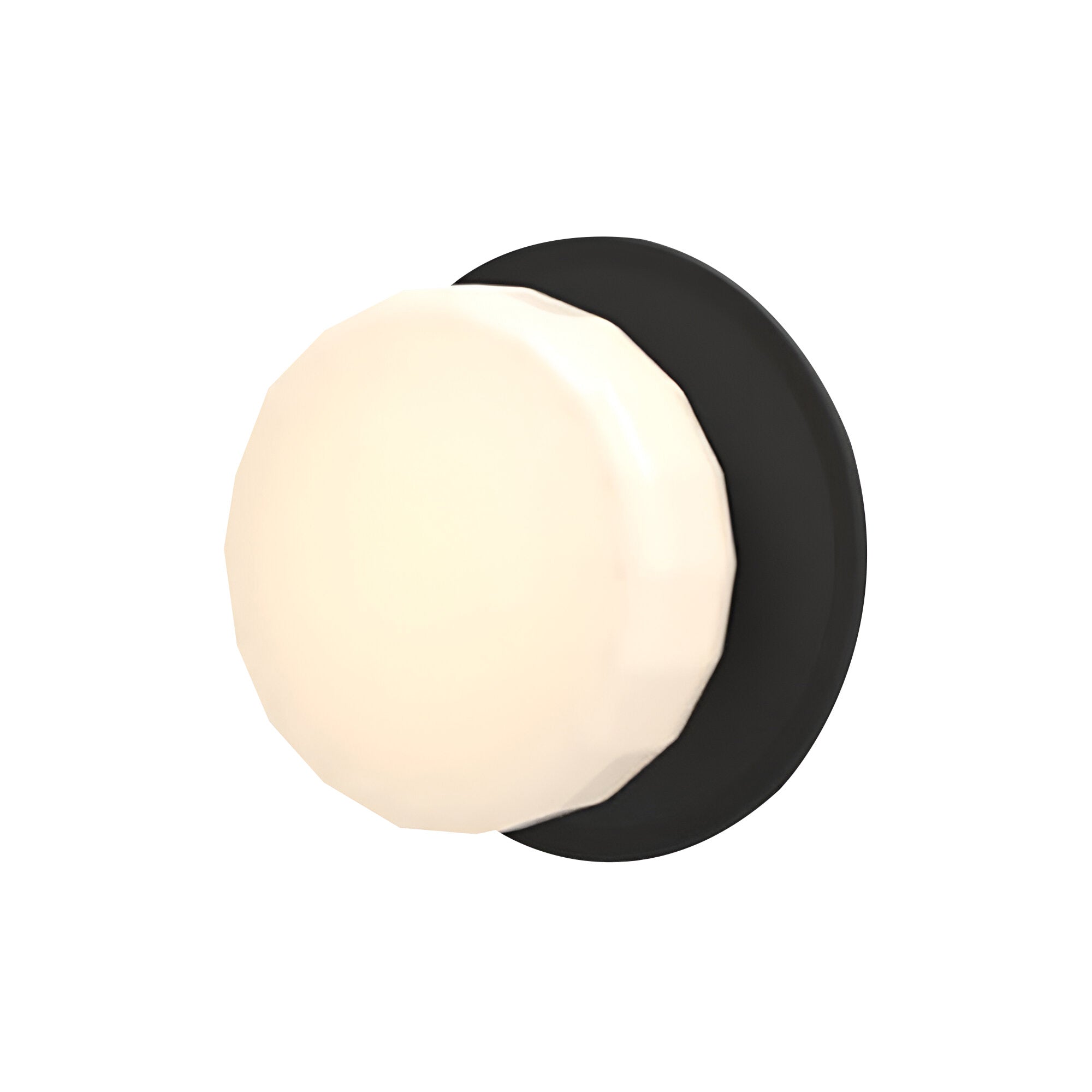 Pastille Wall Lamp: Disc + Faceted + Matte Black