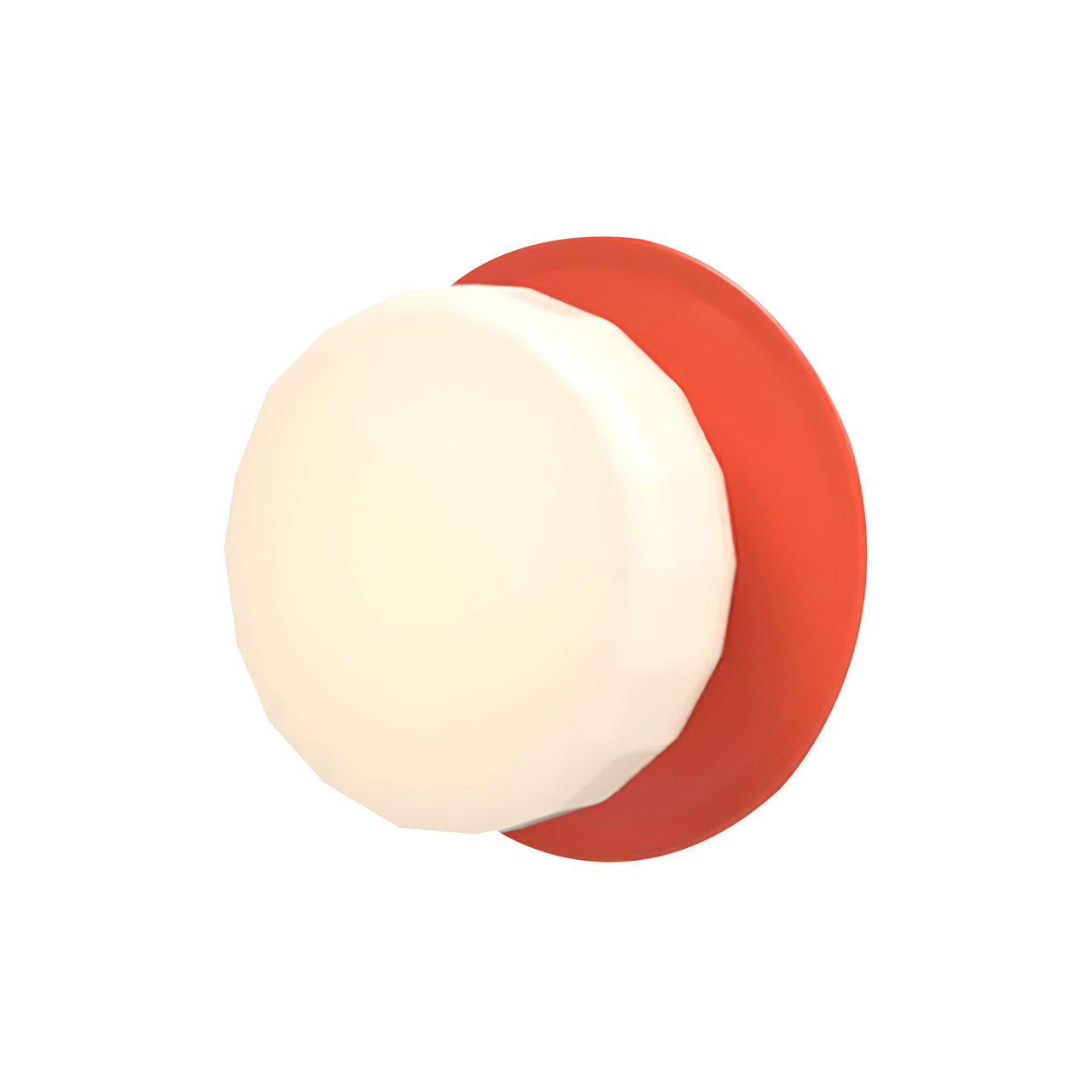 Pastille IP65 Wall Lamp: Disc + Faceted + Vermillion