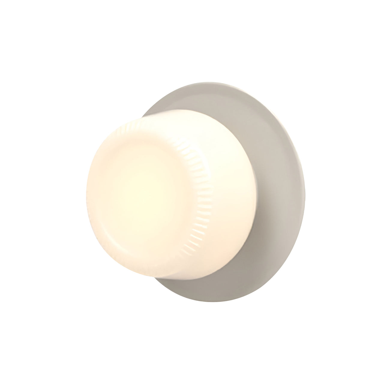 Pastille Wall Lamp: Disc + Ribbed + Silk Grey