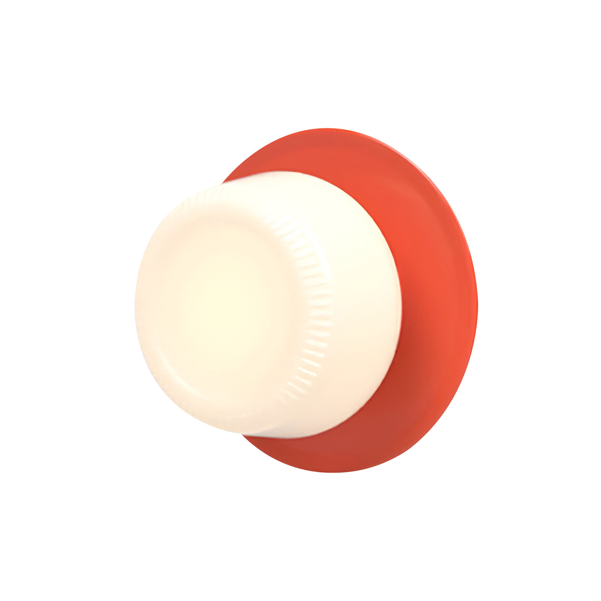 Pastille Wall Lamp: Disc + Ribbed + Vermillion