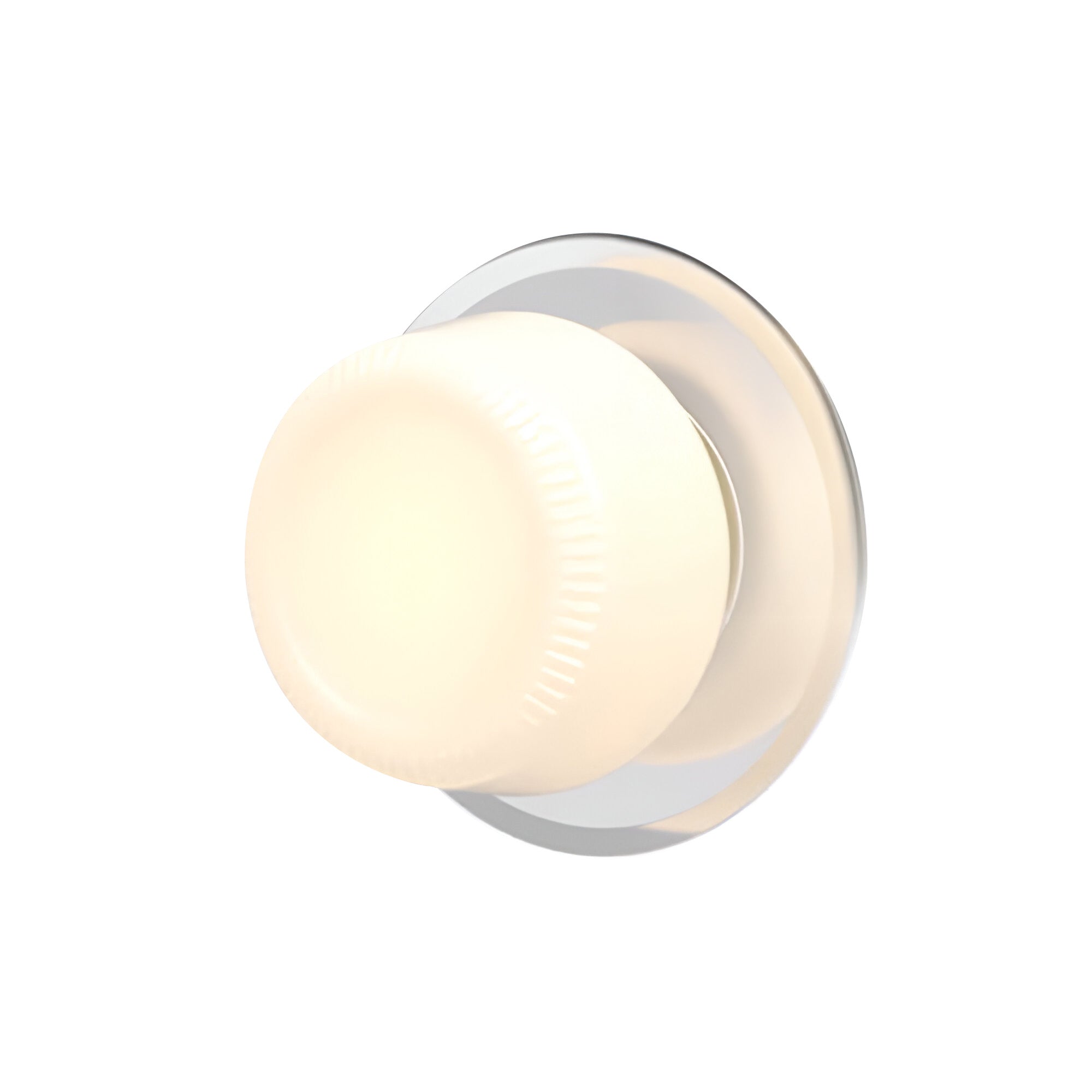 Pastille IP65 Wall Lamp: Disc + Ribbed + Polished Chrome