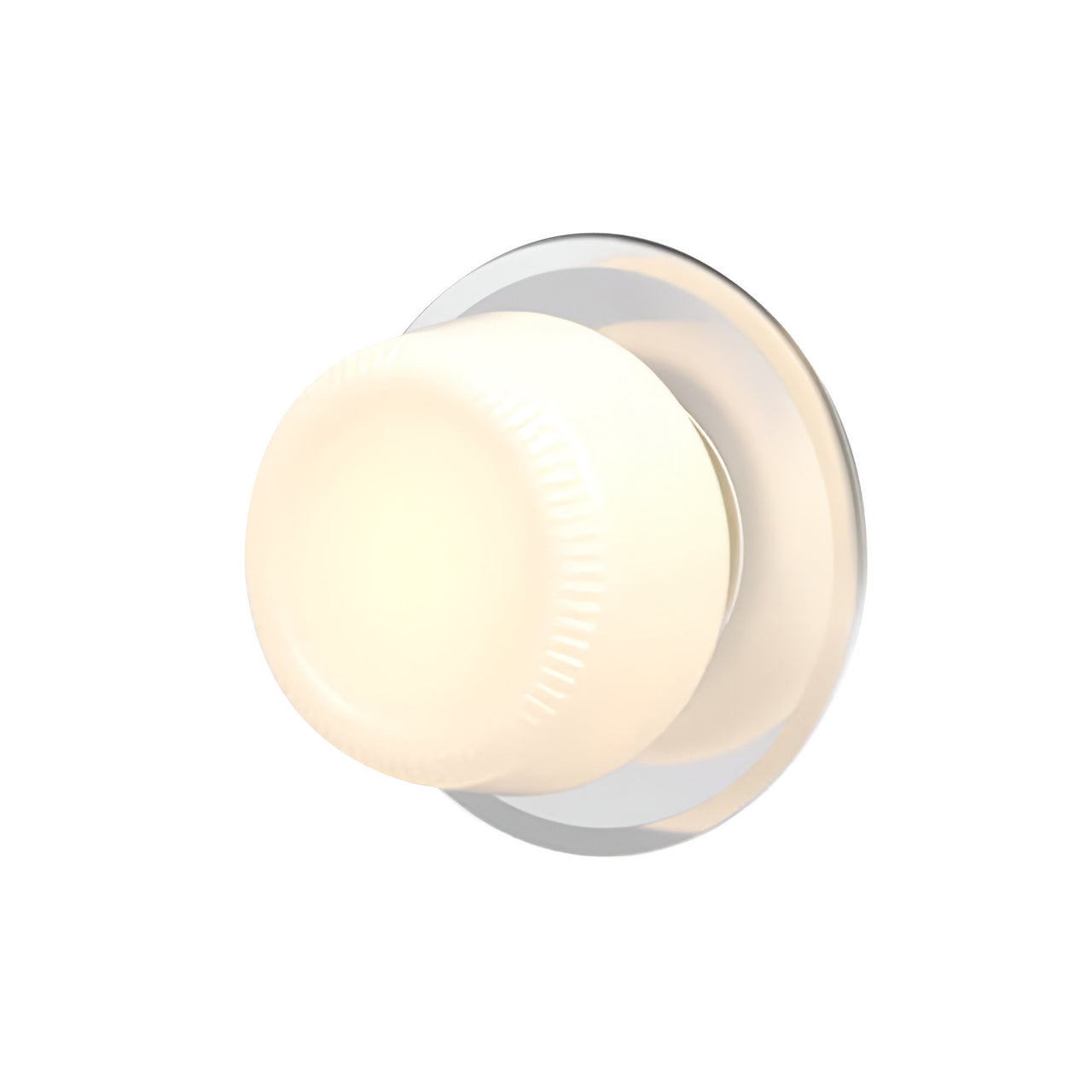 Pastille Wall Lamp: Disc + Ribbed + Polished Chrome