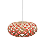 Kina Pendant Light: Large + Bamboo + Red + White