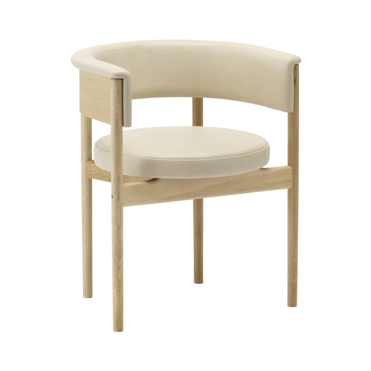 Minatomirai Cafe Side Chair N-SC01: Upholstered: Pure Oak