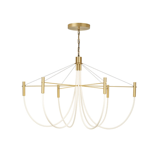 Paradoxe Chandelier: 6 + Chain + Satin Brass