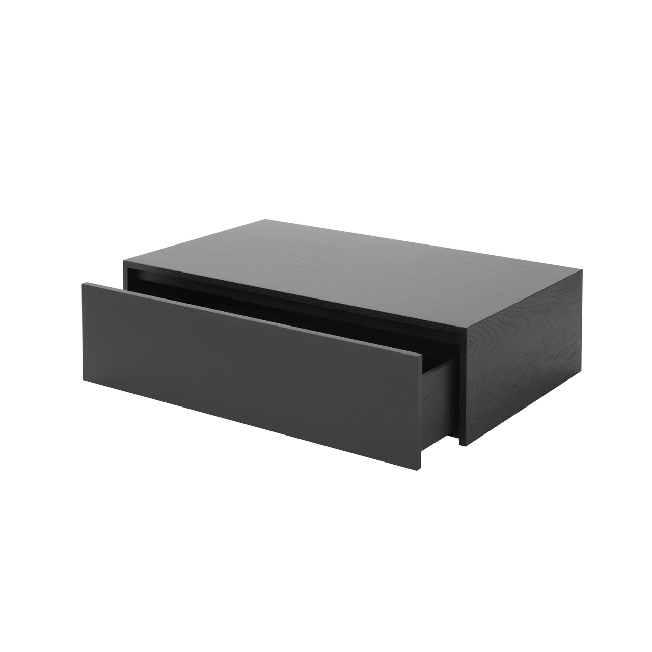 Mass Coffee Table High: With Drawer + Black Stained Oak