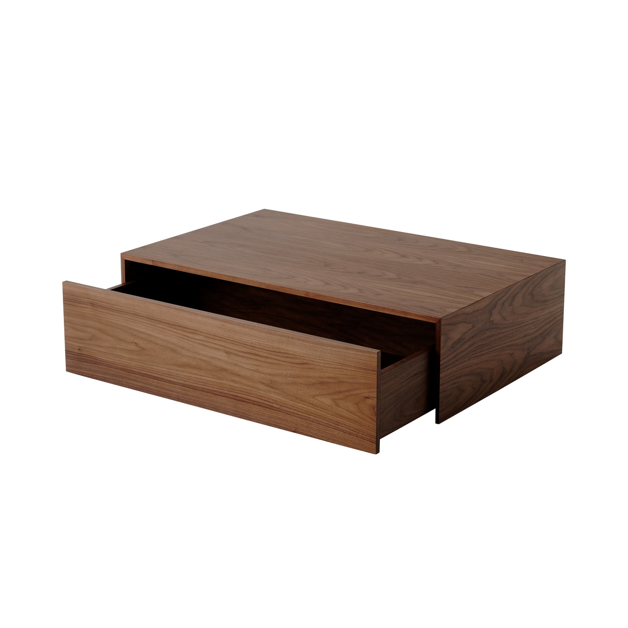 Mass Coffee Table High: With Drawer + Walnut