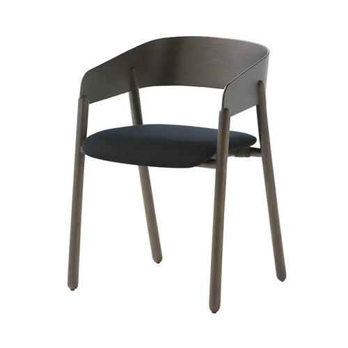 Mava Armchair: Seat Upholstered: Dark Grey Stained Oak