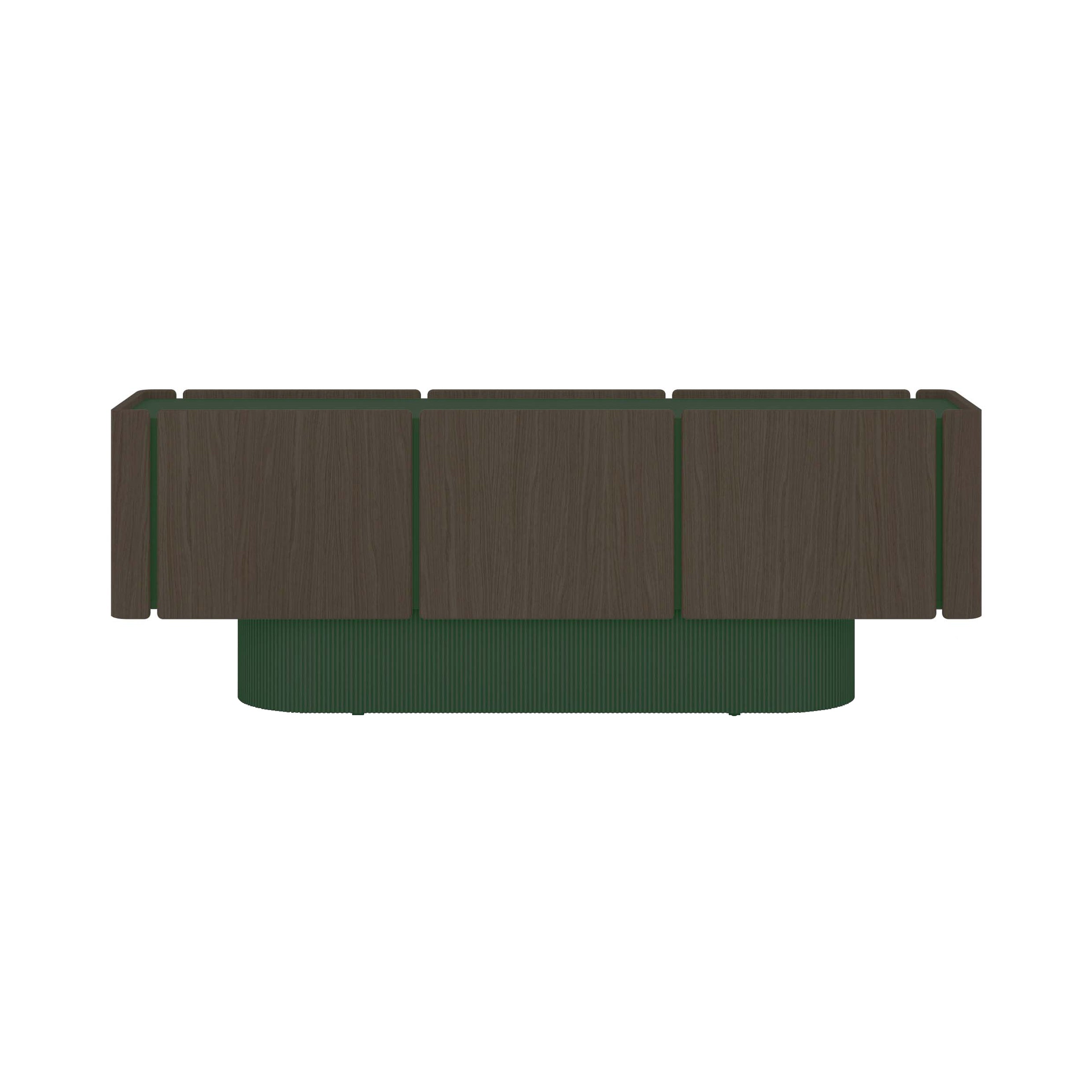 Dune Sideboard: 6 Doors + Dark Grey Stained Oak + Forest Green