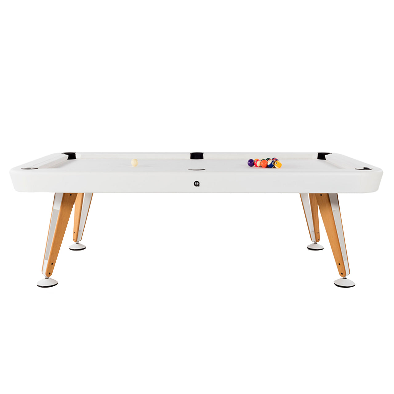 Diagonal Outdoor Pool Table: 8 Feet + White + White