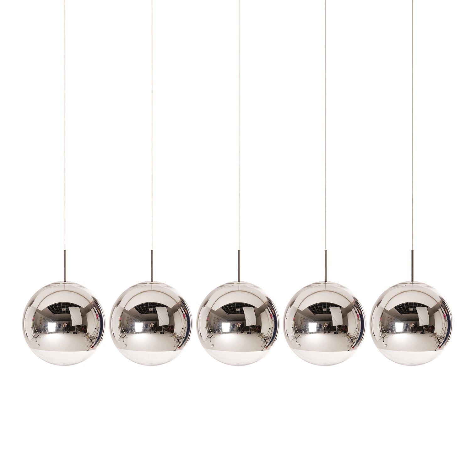 Mirror Ball 25 cm Linear Pendant System: Silver