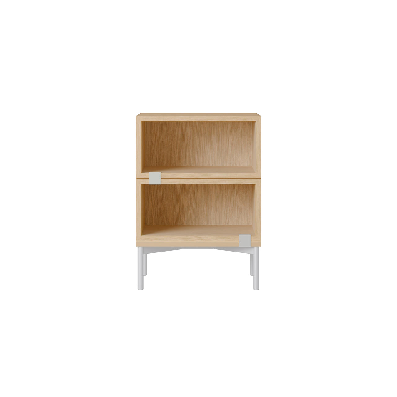 Stacked Storage System: Bedside Table - Quick Ship + Configuration 1 + Oak