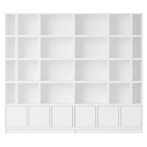 Stacked Storage System: Bookcase - Quick Ship + Configuration 1 + White