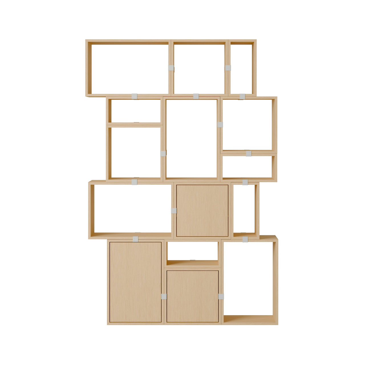 Stacked Storage System: Bookcase - Quick Ship + Configuration 2 + Oak