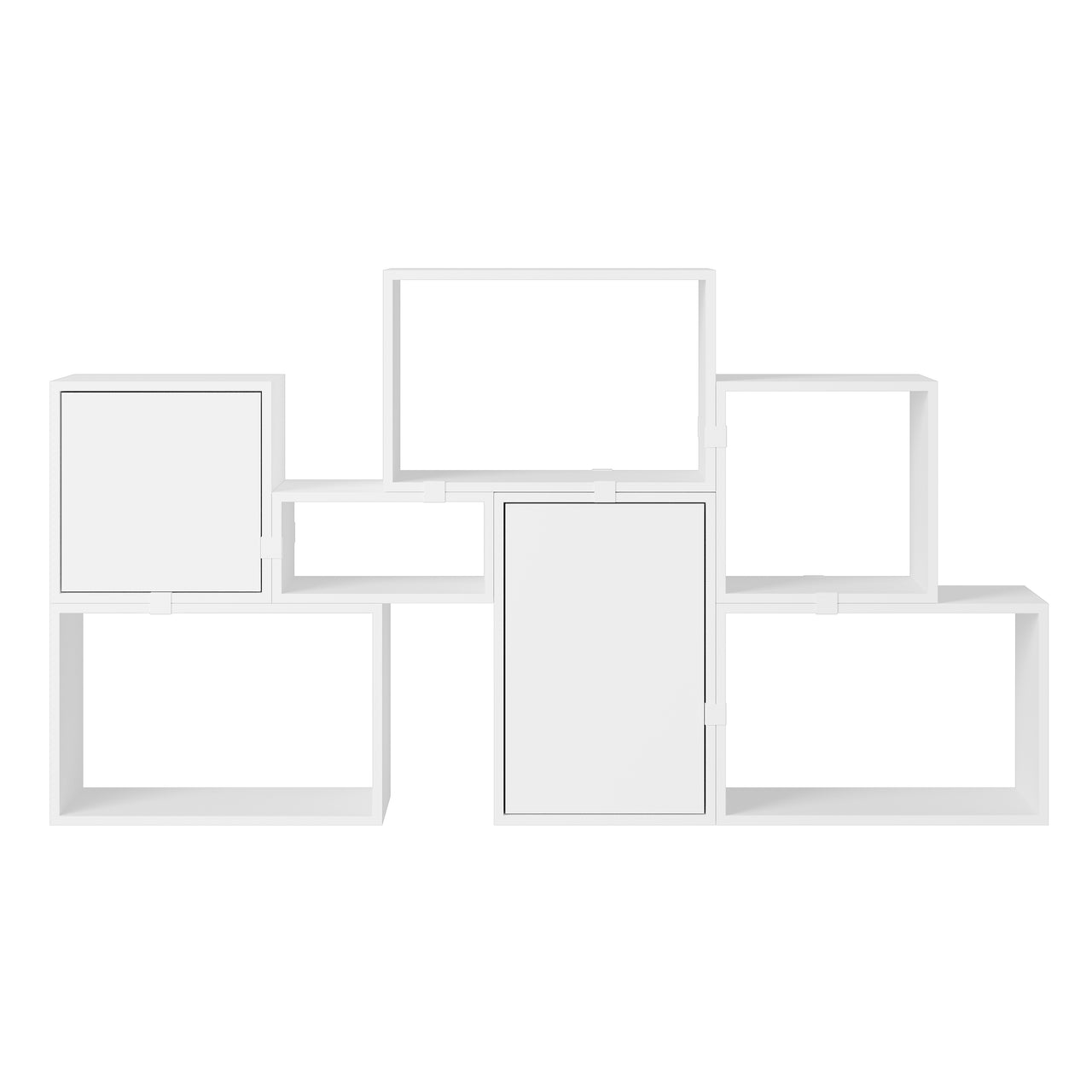 Stacked Storage System: Bookcase - Quick Ship + Configuration 6 + White
