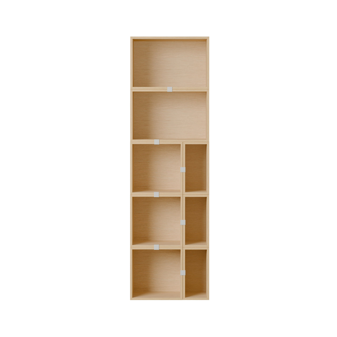 Stacked Storage System: Bookcase - Quick Ship + Configuration 7 + Oak