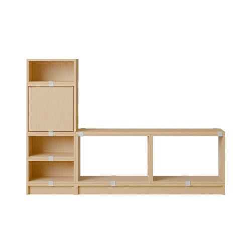 Stacked Storage System: Hallway - Quick Ship + Configuration 1 + Oak