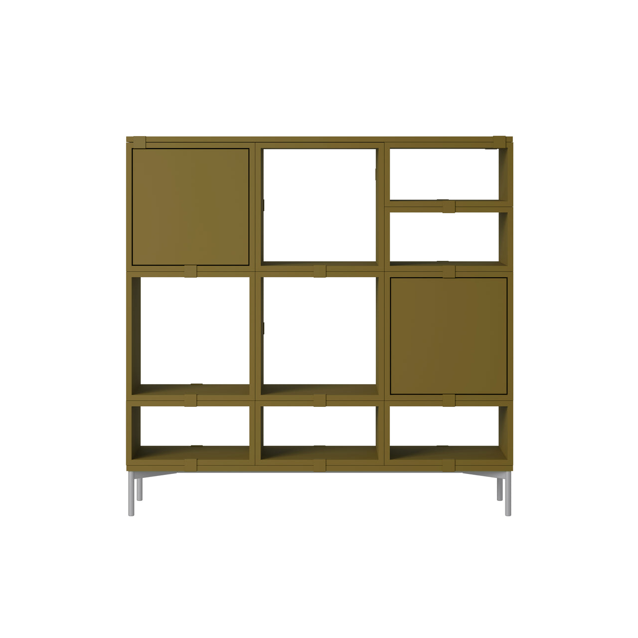 Stacked Storage System: Hallway - Quick Ship + Configuration 3 + Brown Green
