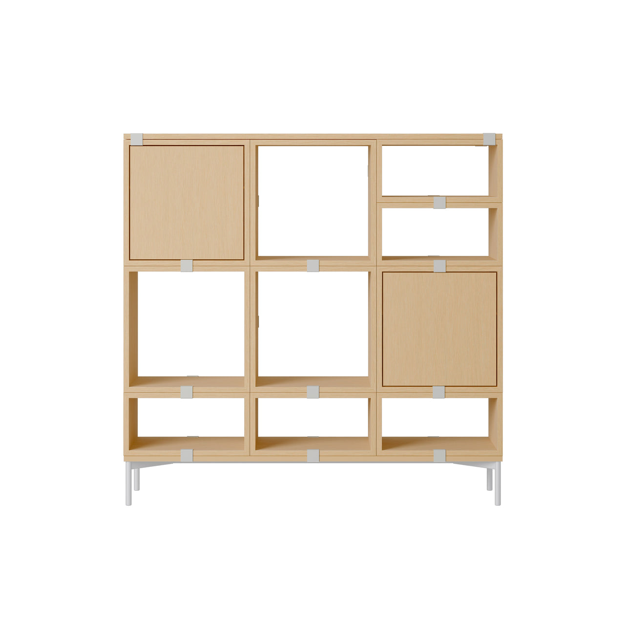 Stacked Storage System: Hallway - Quick Ship + Configuration 3 + Oak