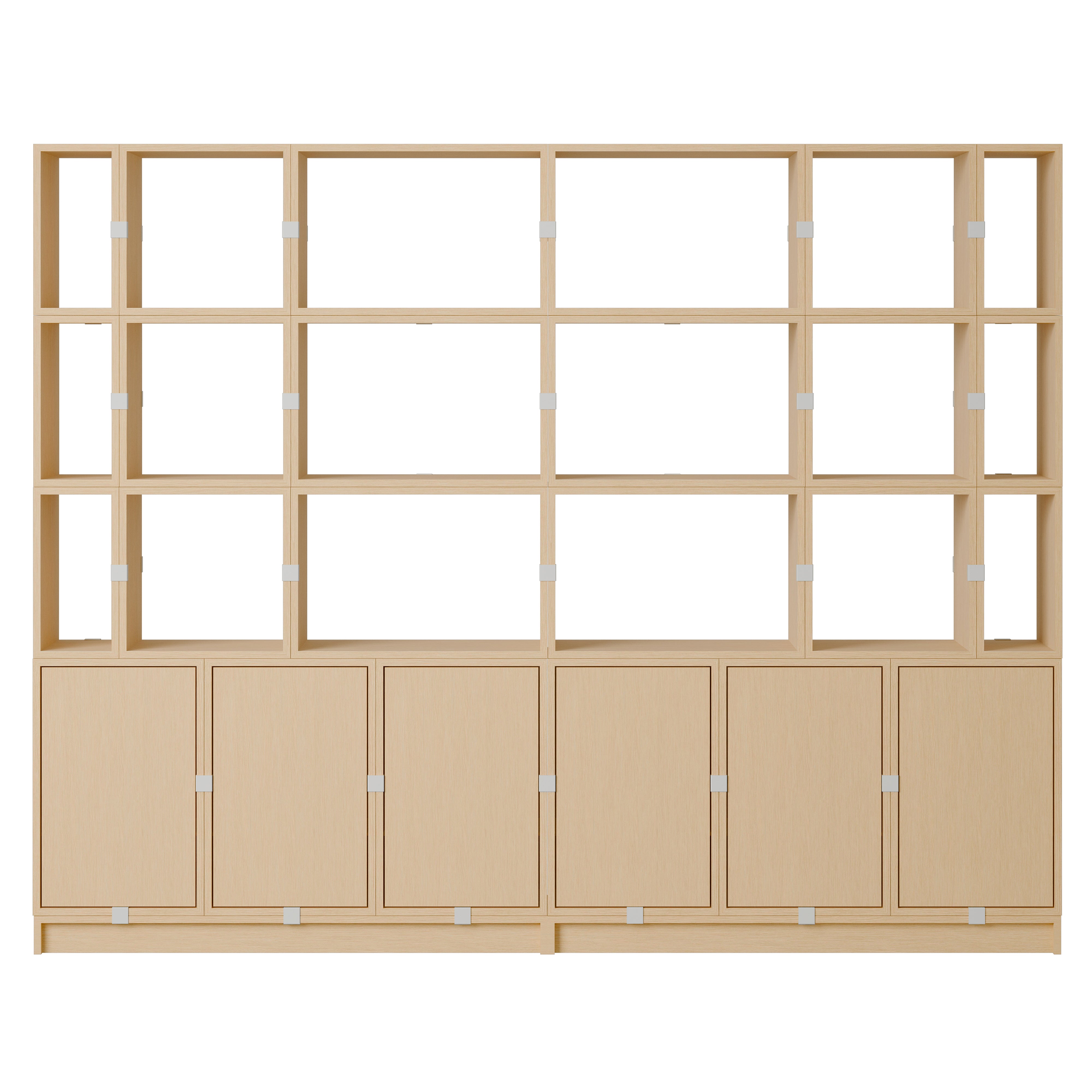 Stacked Storage System: Office Storage - Quick Ship + Configuration 2 + Oak