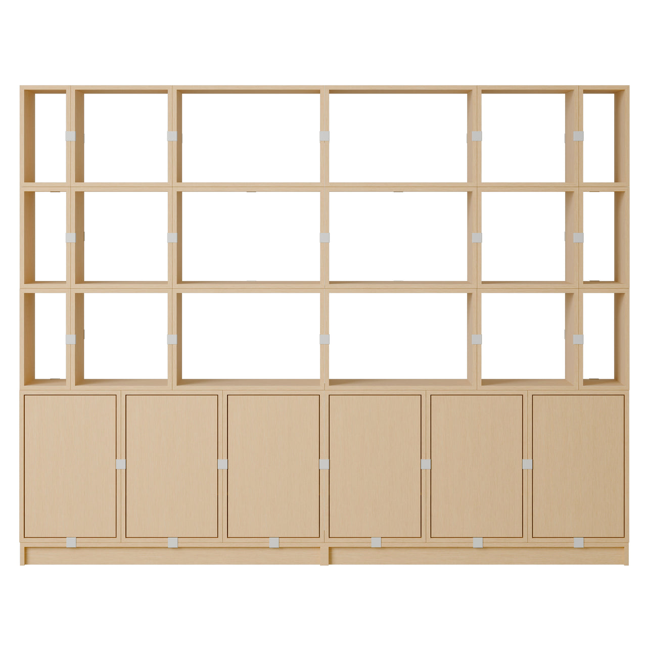 Stacked Storage System: Office Storage - Quick Ship + Configuration 2 + Oak