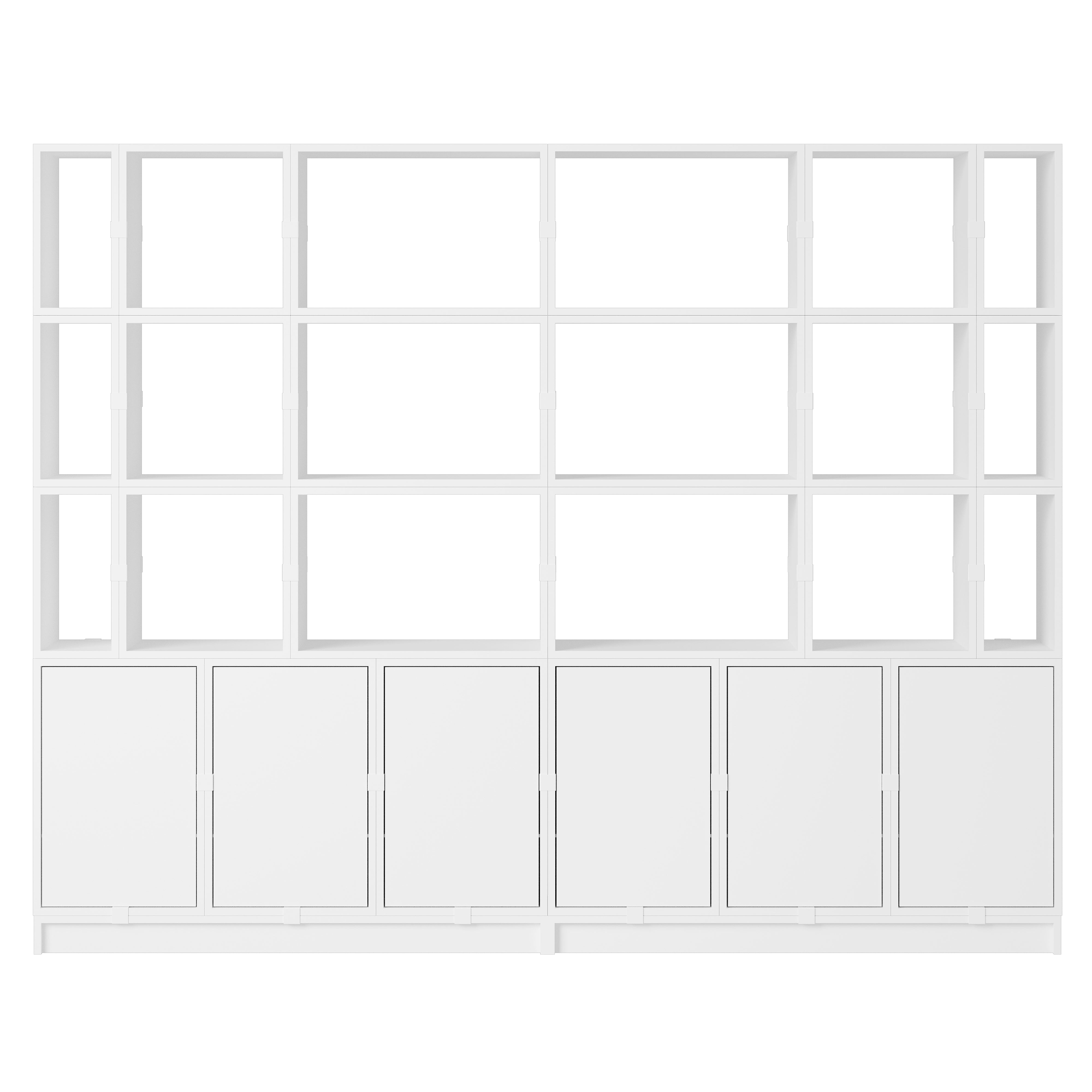 Stacked Storage System: Office Storage - Quick Ship + Configuration 2 + White