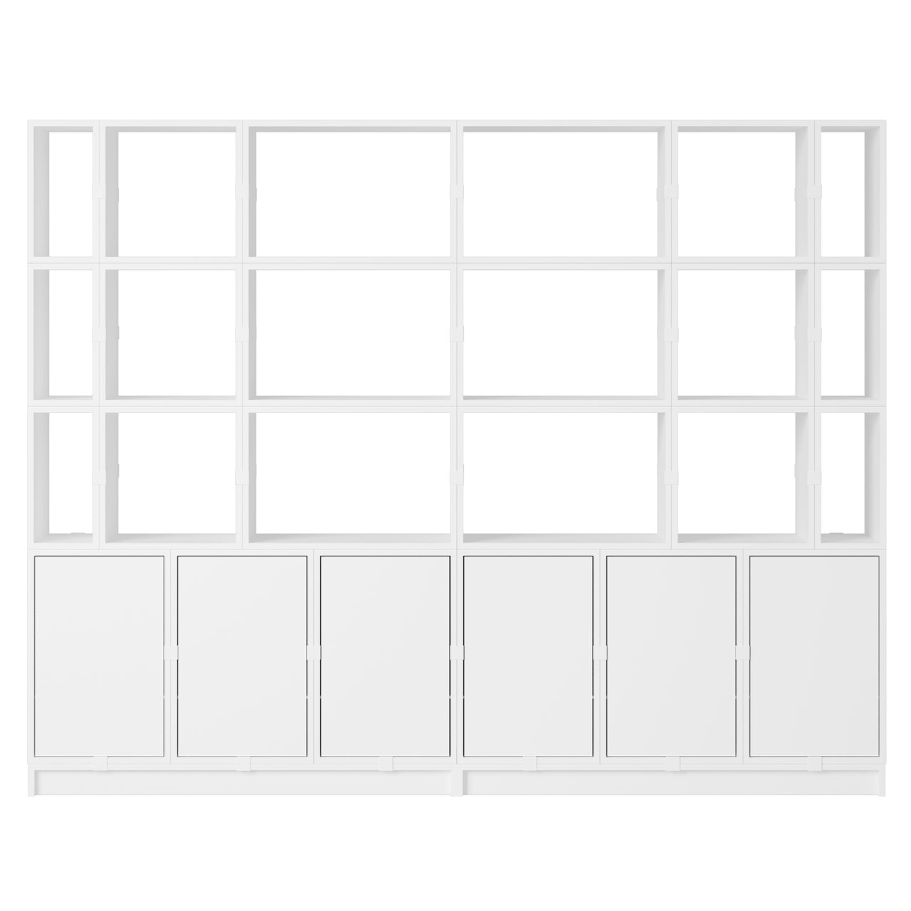 Stacked Storage System: Office Storage - Quick Ship + Configuration 2 + White