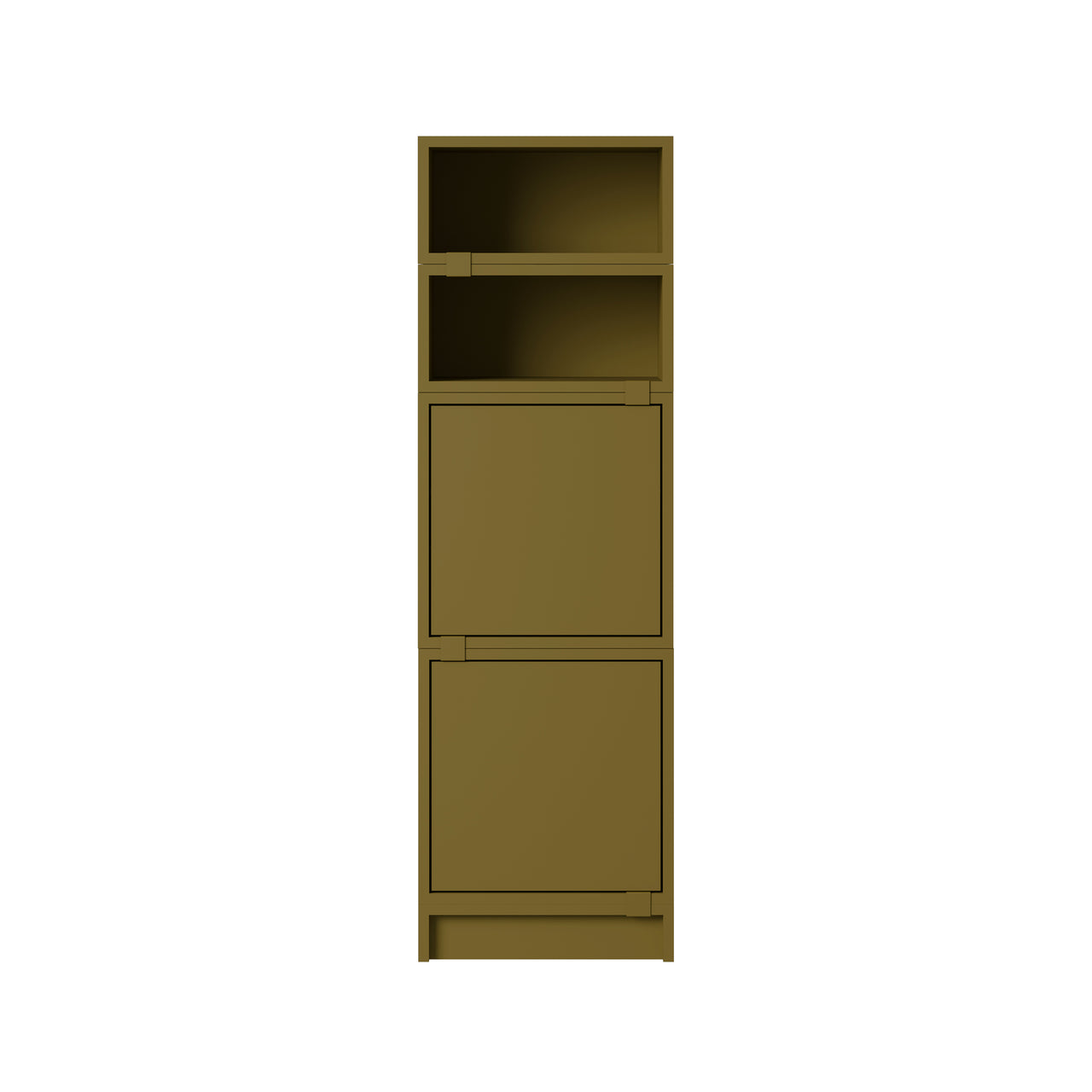 Stacked Storage System: Office Storage - Quick Ship + Configuration 4 + Brown Green