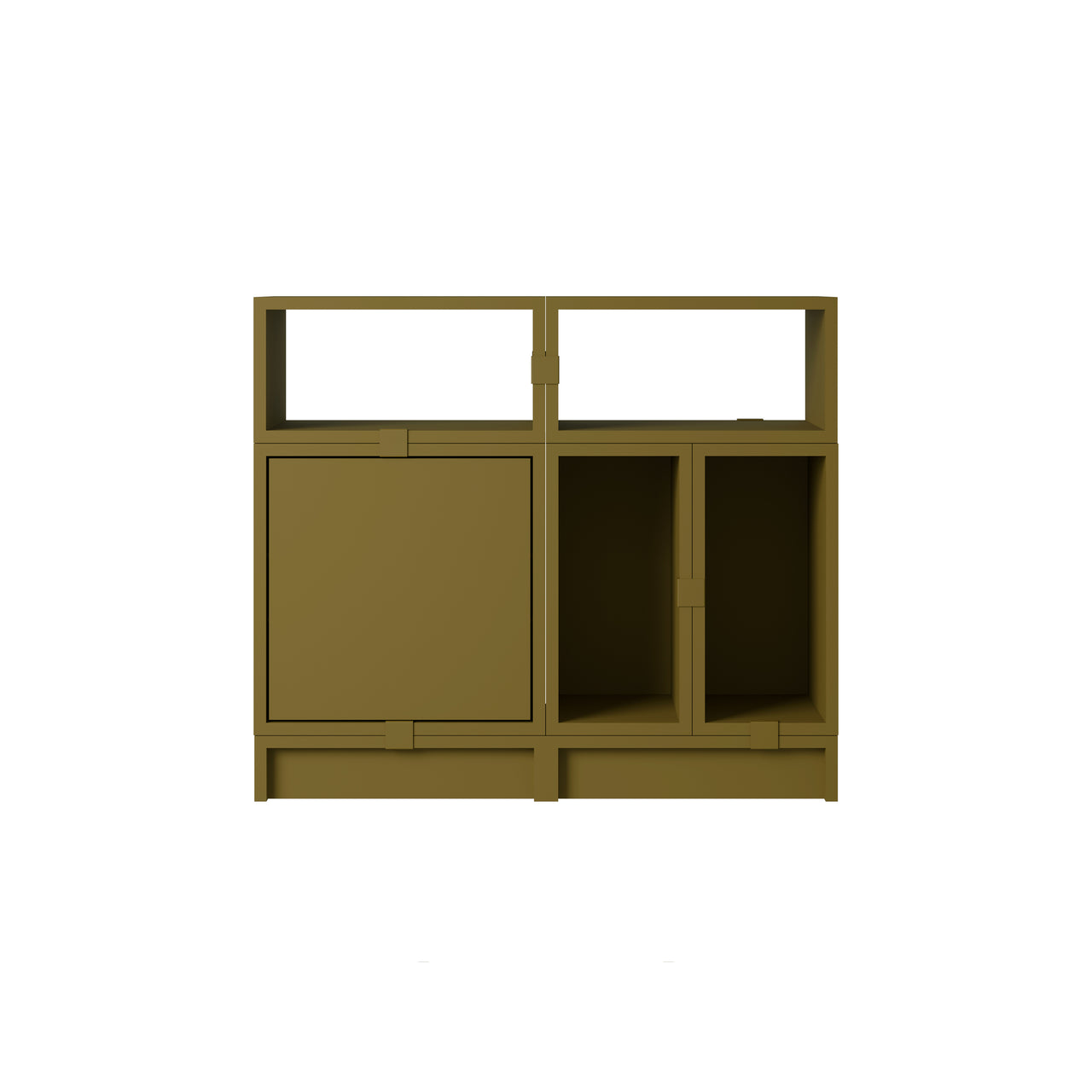 Stacked Storage System: Office Storage - Quick Ship + Configuration 5 + Brown Green
