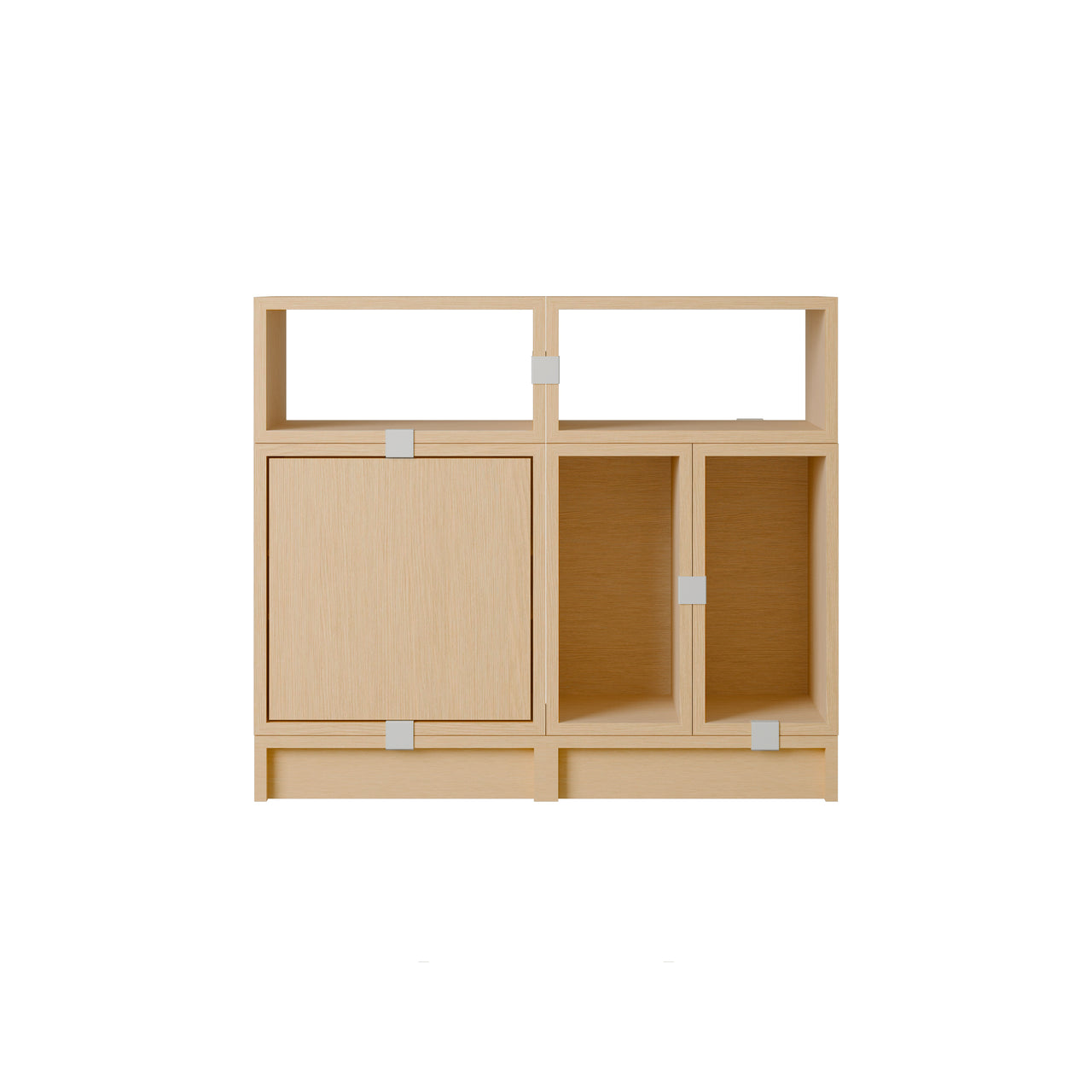 Stacked Storage System: Office Storage - Quick Ship + Configuration 5 + Oak