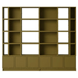 Stacked Storage System: Office Storage - Quick Ship + Configuration 1 + Brown Green