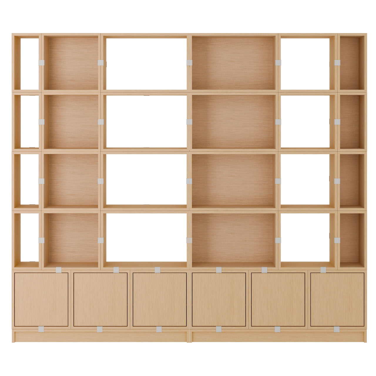 Stacked Storage System: Office Storage - Quick Ship + Configuration 1 + Oak